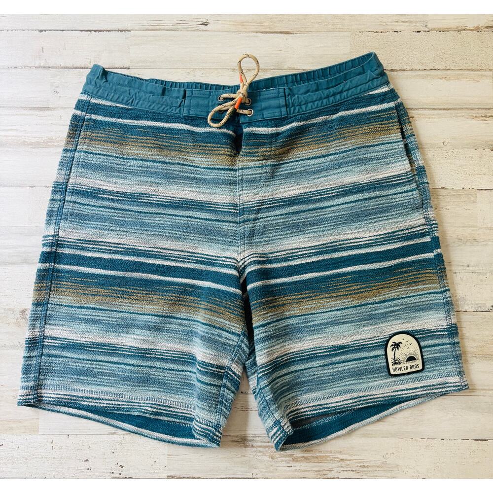 Mens Striped Howler Bro. Bruja Boardshorts sz 34 EUC
